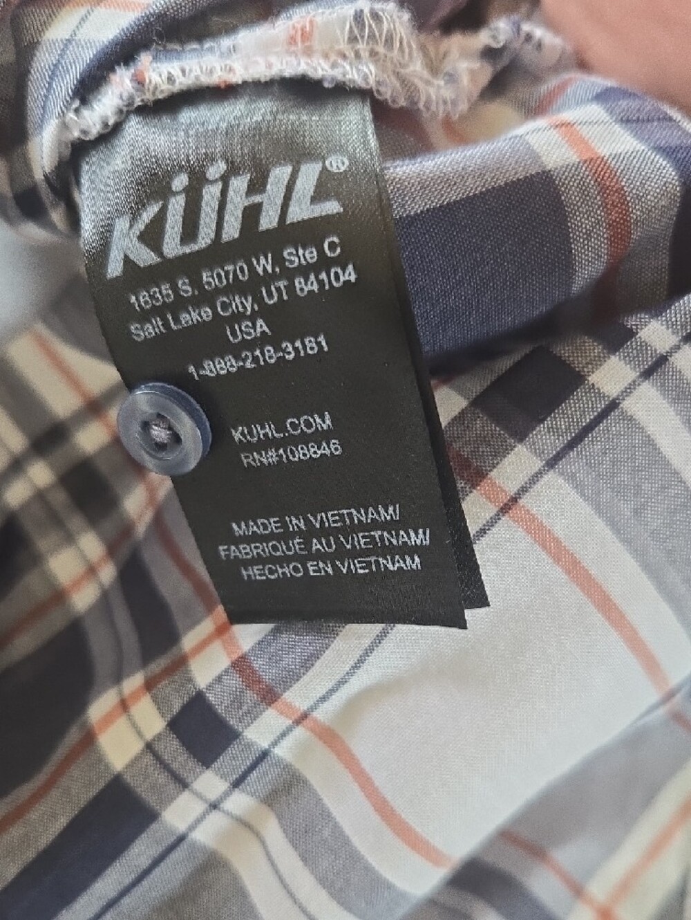 Kuhl Women's Plaid Button-Down Shirt in White, Blue, Brown - Picture 7 of 13